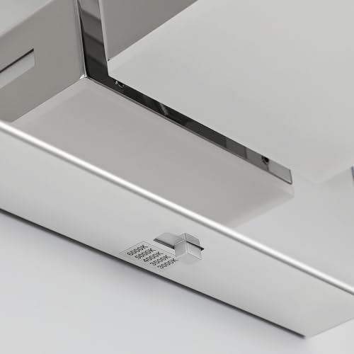 Image of Bathroom Vanity Lighting Fixtures Over Mirror (5-Light, 40-Inch) Modern LED Bathroom Wall Lighting Fixtures, Chrome (Cool White 6000K)