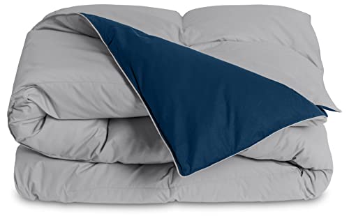 Image of ROYALE California King All Season Down Alternative Bedding - Lightweight Quilted Comforter with Corner Tabs - Hotel Comforter - Box Stitched Duvet Insert (King, Navy & Silver)