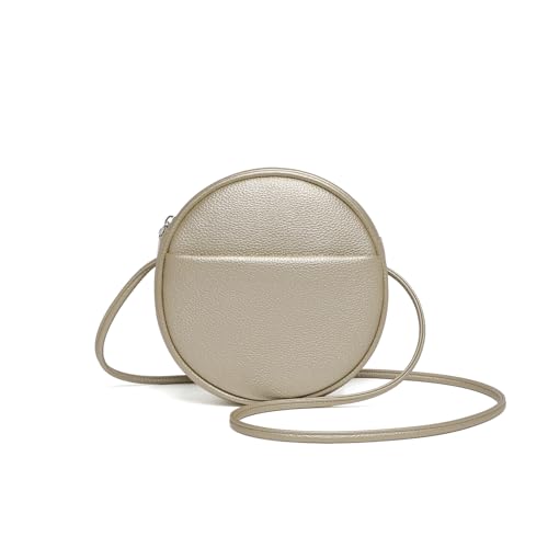 Image of Circle Crossbody Bag for Women NYLON Circle Purse with Zipper Adjustable Knot Shoulder Straps