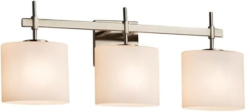 Diseño grupo Lighting fsn-841330-opal-dbrz Justicia diseño grupoFusionUnión de la Justicia 3-Light baño barOvalDark acabado de bronce con Opal Shade