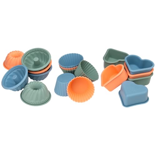 Lurch Flexi Starter Mini Cakes Backformen - 18er Set für Muffins, Herzen und Gugelhupf