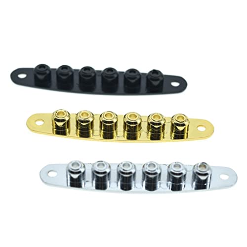 Kaish Guitar Bridge String Thru Body Ferrule Plate Guitar String Ferrules String Bushing Plate For Electric Guitar Black #TOP7