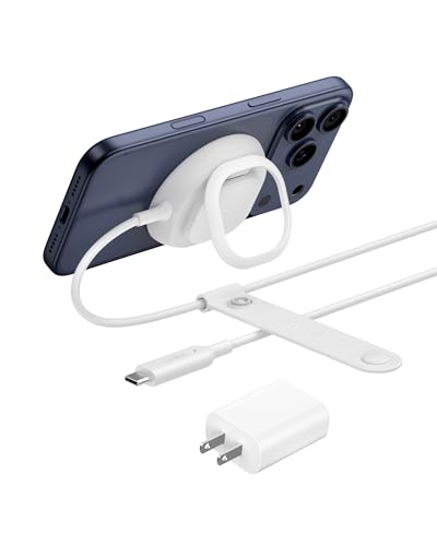 Belkin Ultra Charge Magnetic Charger Qi2�Ή� �ő�25W �������C�����X�[�d 36W USB-C �[�d��t�� MagSafe�Ή� �X�N�G�A�^ Qi2�F��e�N�m���W�[���� iPhone/Android �Ή� �w���[�v�t