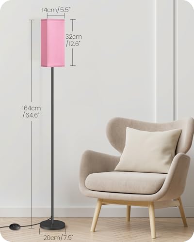 Image of Set of 2 Floor Lamps for Living Room, Modern Tall Standing Lamps with Foot Switches, Bulb Not Included, 64.6'', for Living Room, Bedroom, Study, Kids Room, Pink and Black P07LDP205W1