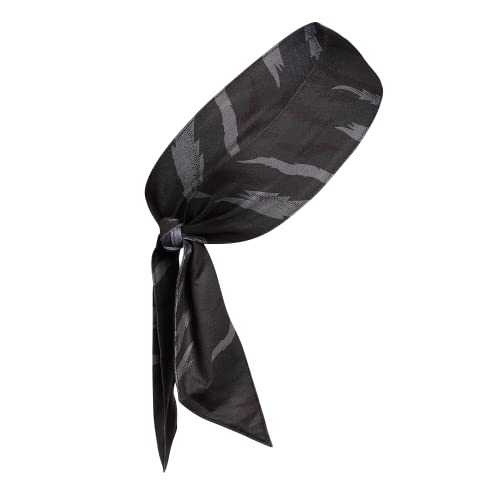 Image of adidas Alphaskin Tie Headband, Core Tiger AOP Black /Grey, One Size