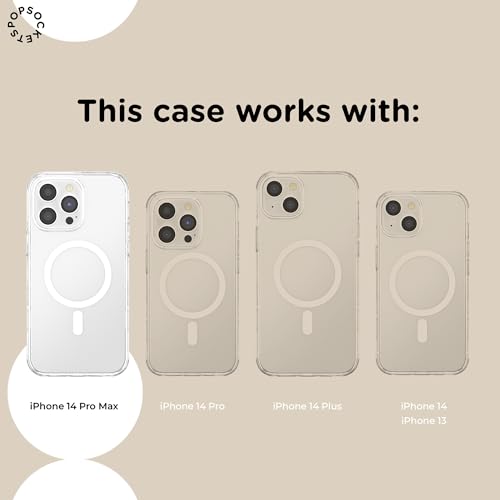 Image of POPSOCKETS iPhone 14 Pro Max Case with MagSafe, Phone Case for iPhone 14 Pro Max, Grip Sold Separately, Wireless Charging Compatible - Latte