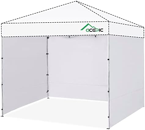 Acepic Instant Canopy Tent Sidewalls for 10x10 Pop Up Canopy 210D Waterproof,3 Piece Sidewalls, White(3PCS Sidewall Only, Canopy Tent NOT Included)