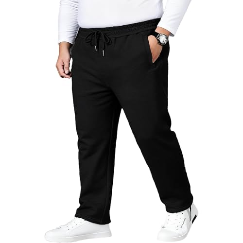 Men's Fleece Sherpa Lined Sweatpants Big and Tall Winter Warm Pants Athletic Running Jogger with Pockets