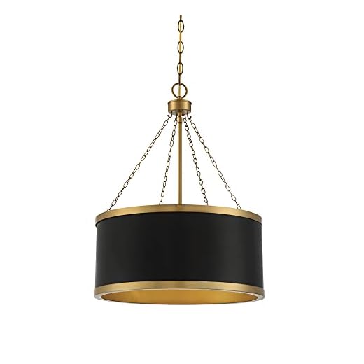 Savoy House 7-188-6-143 Delphi 6-Light Pendant Light in Black with Warm Brass Accents (19" W x 25" H)