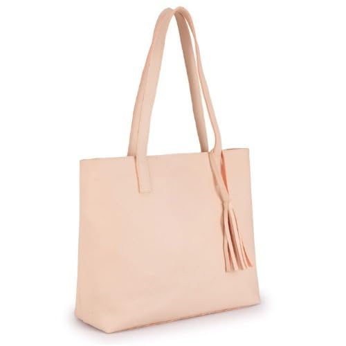 Bolsa Feminina Executiva para Notebook Universitária Grande com Divisórias – Bolsa para Laptop e Livros(Bege)