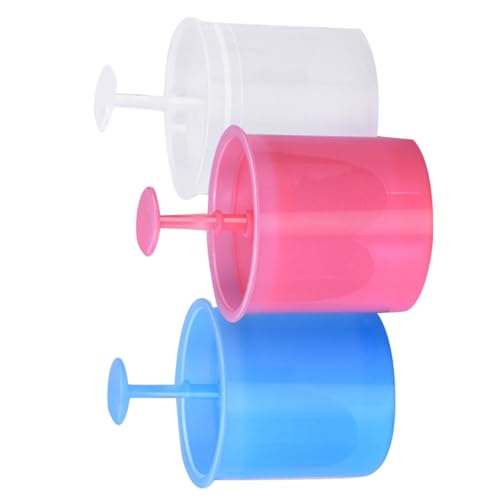 Mobestech Taza Limpiadora Facial de Plástico 3 Piezas para Hacer Espuma Fabricante Burbujeador para Gel de Ducha y Champú Herramienta Portátil para Cuidado Facial y Color Color Aleatorio