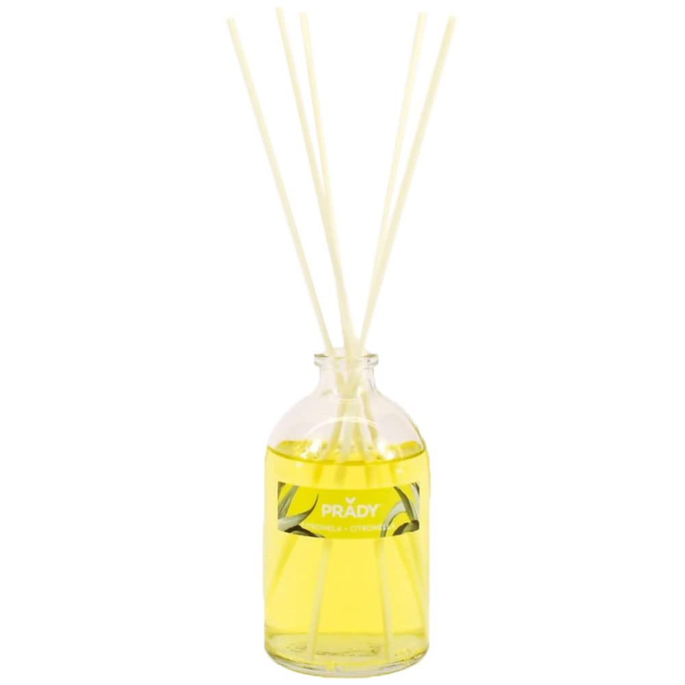 PRADY - Mikado Citronnelle - Fraîcheur Naturelle - 100ml - Crée Une Ambiance Naturelle et Apaisante.