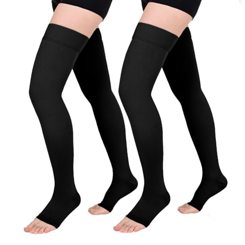 Chaussettes de compression pour les vols longs trajets | Soulagement des jambes en voyage 2 paires