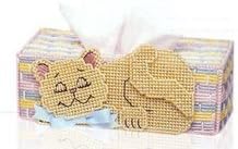 Chunky Cross Stitch Tissue Box Cover"Cat Design" 3D