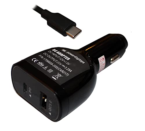 Power4Laptops Adaptador CC Cargador de Coche portátil Compatible con HP Envy 17-cr0000ns