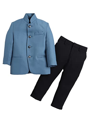 Image of Boys Blue Jodhpuri Coat with Trousers (7505BH)