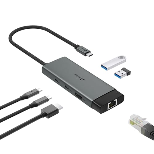 TP-Link UH6120C USB C Hub PD100W, 4K 60Hz HDMI, 1× USB C 5Gbps, 2× USB A 5Gbps, Gigabit Ethernet, kompatibel mit MacOS, Windows, Linux, iPad OS, iOS, Android, ChromeOS, Nintendo