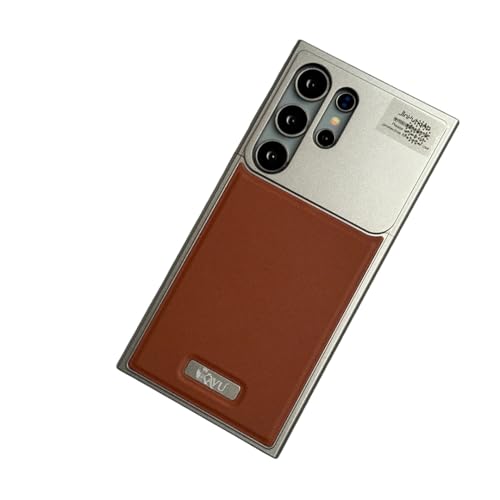 Image of Bumper Case with Kickstand Compatible with Galaxy S26 Ultra Case with Wireless Charging | Luxury Aluminum Armor (Brown)