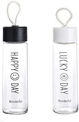 ガラス水筒 水筒 ボトル 耐熱ガラス 透明 水筒 ガラス ボトル ケータイマグ き 持ち運びも便利 男女兼用 贈り物 直飲み 350ml 白 B07t58hhb9 598円