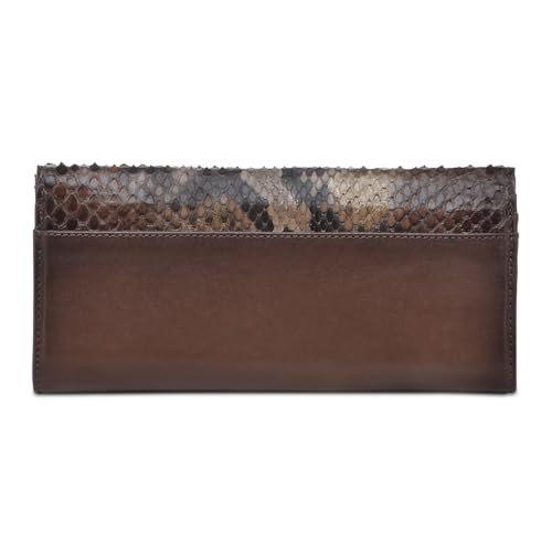 CUADRA | Wallet in Genuine Python and Bovine Leather for Women with Secure Closure BD254PH HONEY3