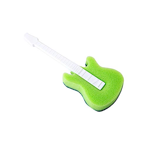 Yeshai3369 Guitar Shaped Sponge Cleaning Brush for Kitchen Dish Bowl Pot Green