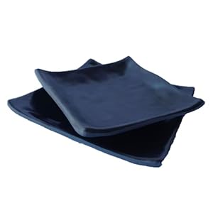 Lucky Star Melamine Square Plates Dinner Appetizer Platter Snack Side Dish, 6″ or 5″, Black (24, 6″ X 6″)