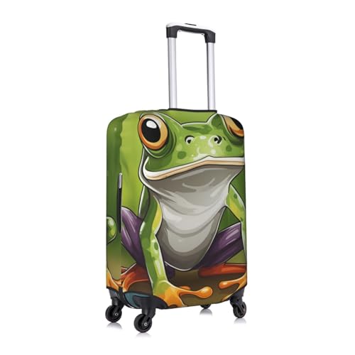Cartoon Frog Tsa Approved Luggage Cover For 18-32 Inch Suitcases Scratch-Resistant Stretch Luggage Cover3