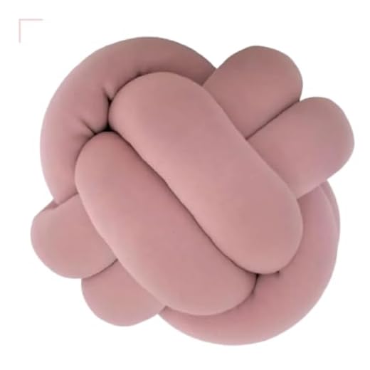 Almofada de Nó Escandinavo 2 Voltas Redonda Decorativa Grande (Rose)