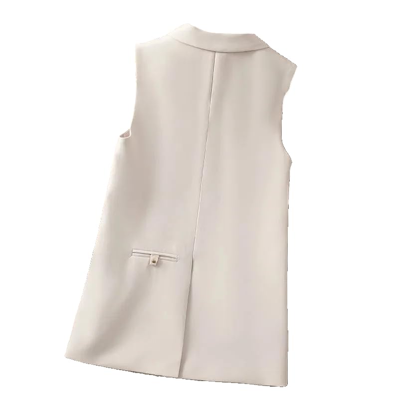 ORDOBO Chaleco De Traje De Mujer - Elegante Traje Formal para Mujer, Chaleco, Blazer para Mujer, Abrigo Informal para Primavera Y Verano, Chaqueta Sin Mangas, Solapa con Bolsillos, Tops De Oficina