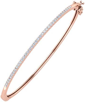 1/2 Carat Diamond Bangle Bracelet in 10K Rose Gold