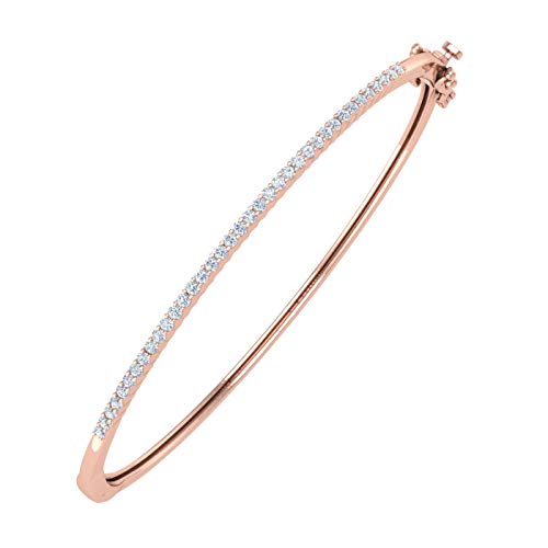 1/2 Carat Diamond Bangle Bracelet In 10K Rose Gold #TOP3