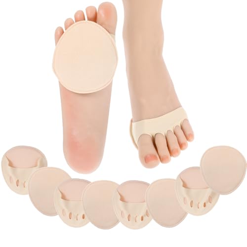 Image of Qianyu 4 Pairs Ball of Foot Cushion Pads Sock Women's Toe Cover Sock with Padding Reusable Toe Topper Socks