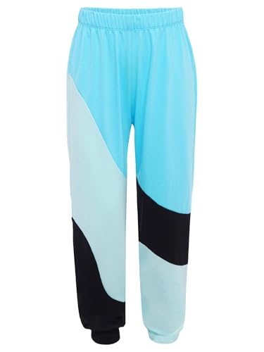 YiZYiF Kids Girls Color Block Sweatpants Joggers Dance Sports Pants Running Workout Trousers Bottoms3
