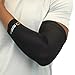 Copper Compression Arm Sleeve - Copper Infused Full Arm Brace for Forearm, Bicep, Triceps - Tennis Elbow, Basketball, Golf, Arthritis, Tendonitis, Bursitis, Post Surgery Rehab - Black - L