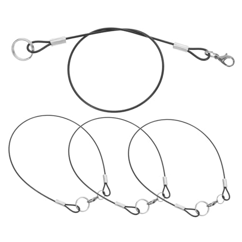 TEHAUX Cordones Antipérdida De Alambre De Acero 4 Unidades Con Clip Cable Resistente Para Bolígrafo Guantes Gafas Uso Diario