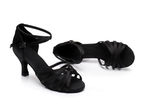Women's Latin Dance Shoes Woman Latin Dance Shoes Ladies Girls Ballroom Professional Dancing Shoes for Latin, Salsa, Samba, Chacha(Black 5cm,41)4