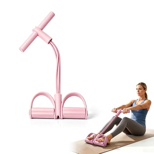 Image of Multifunction Pedal Resistance Band with Handles, 50lbs Heavy Duty Elastic Exercise Bands for Legs Arms Abdomen, Portable Fitness Resistance Tubes for Home Gym Yoga Strength Training