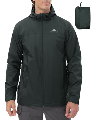 Image of Pioneer Camp Men's Rain Jacket Waterproof with Hood Lightweight Packable Raincoat Rain Shell for Outdoor Hiking Travel