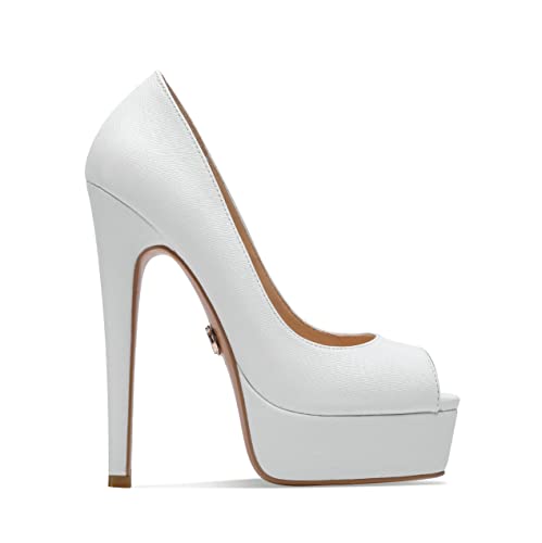 Petit Cadeau Danielle - Women's Classy & Elegant Peep Toe Pumps with 6