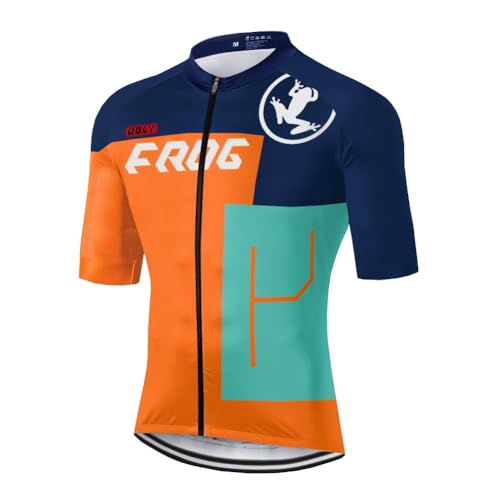 UGLY FROG Traje de Ciclismo Traje de Ciclismo de Carretera Pantalones Cortos Mangas de Ciclismo de Punto Cremallera Bolsillo Pantalones Cortos de Ciclismo, Acolchado, Traje de Ciclismo para Hombres