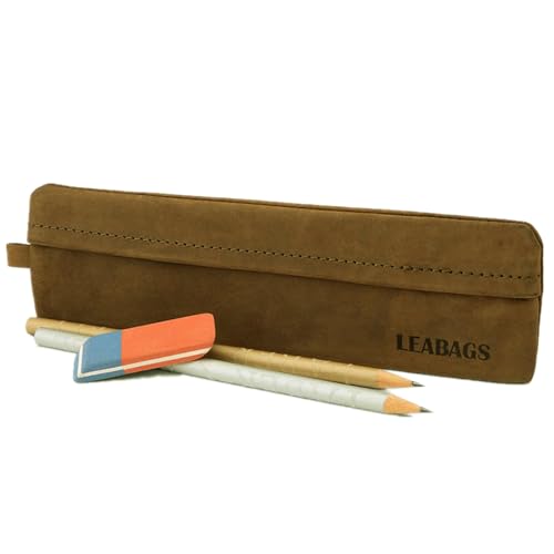 Image of LEABAGS Fort Vaux pencil case made of genuine buffalo leather in vintage look I leather case I small pencil case I 20,5x6cm