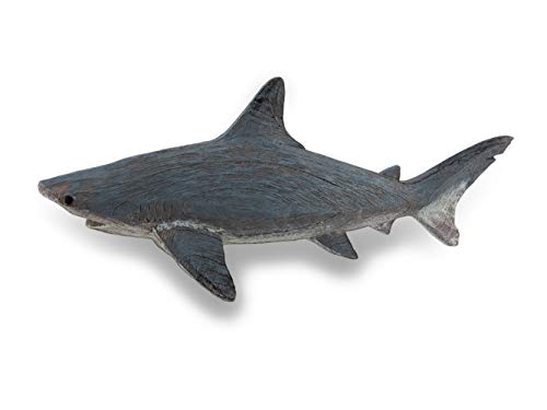 Estatua decorativa de tiburón gris de resina 14 pulgadas miniatura 2