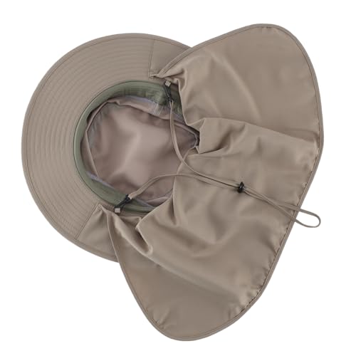 Image of Home Prefer UPF50 Mens Sun Hat with Neck Flap Quick Dry UV Protection Cap Womens Wide Brim Fishing Hat Neck Flap Beach Garden