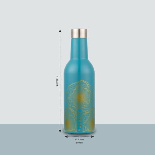 Image of CLAY CRAFT VACBOTT Ivy Wine Gold Double Walled|18 Hours Hot and 24 Hours Cold Water Vacuum Insulated Flask Bottle|1 Pcs|1000 ml Water Bottles|Travelling|BPA-Free|BIS Certified|1Year Limited Warranty