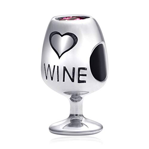 La Mejor Lista de Copas de vino dulce del mes. 42 Dijes de bebida de champaña y vaso con texto “Love Coffee”, plata esterlina 925, vaso de café, copa de vino, piña, fresa, cono helado, copa de coctel, mazorca, hongo, dulce,...