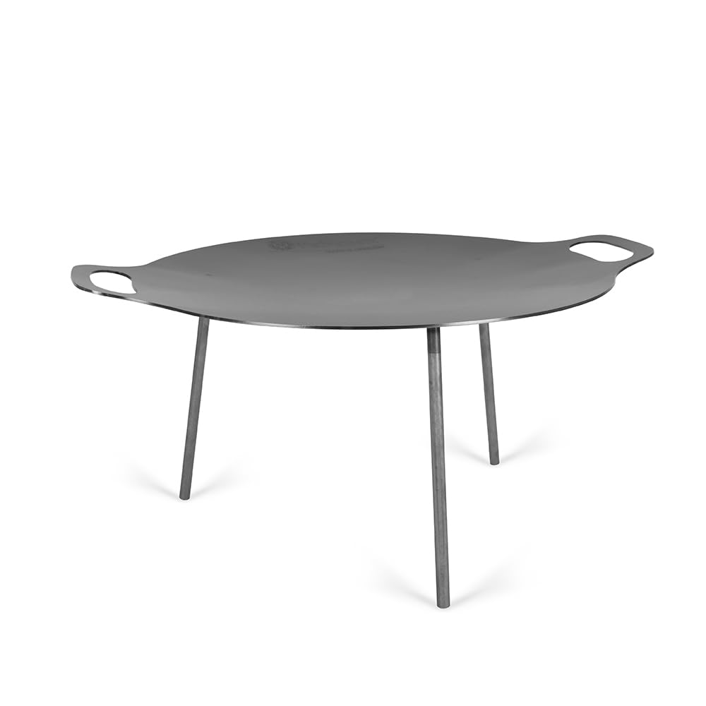 Campfire Griddle and Fire Bowl, Steel with 3 Removable Legs for Outdoor Campfire Cooking, Grilling and Frying or Build Fire Directly in Bowl, 18.9"