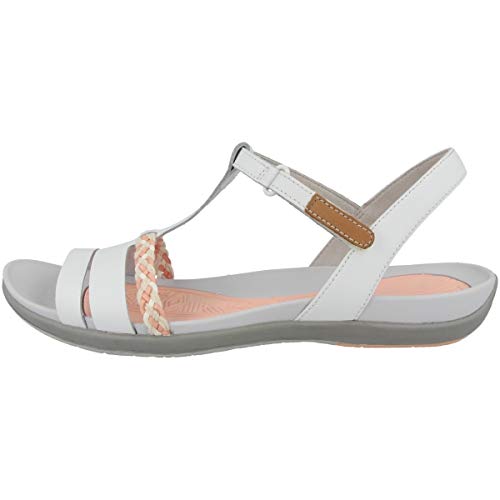 Clarks Tealite Grace T-Spangen Sandalen Femme, Blanc, 36 EU