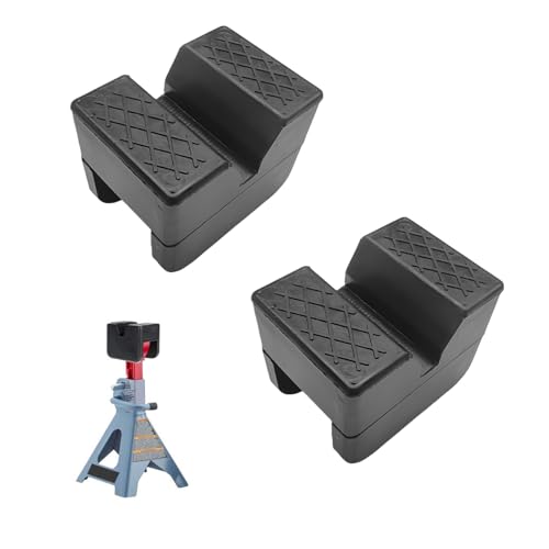 Image of KVAEY 2 PCS Jack Rubber Pad Adapter, Anti-Slip Jack Stand Lift Point Rubber Pad Adapter, Universal Slotted Frame Rail Pinch Welds Protector for Floor Jack, Car Accessories (2 PCS)