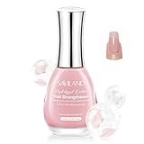 SAVILAND Nail Strengthener: Sheer Pink Natural Concealer Foundation Polish Air Dry Nail Growth for Damaged Nails Repair Weak & Thin Nails Nail Care with Castor Oil & Vitamin E 15ml Women Gift
