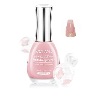 SAVILAND Advanced Nail Strengthener, Air Dry Pink Nail Polish Strengthener for Damaged & Weak Nails 7-Day Repair Castor Oil & VE 15ml Nail Hardener Extra Strong and Growth for Nail Care Treatment